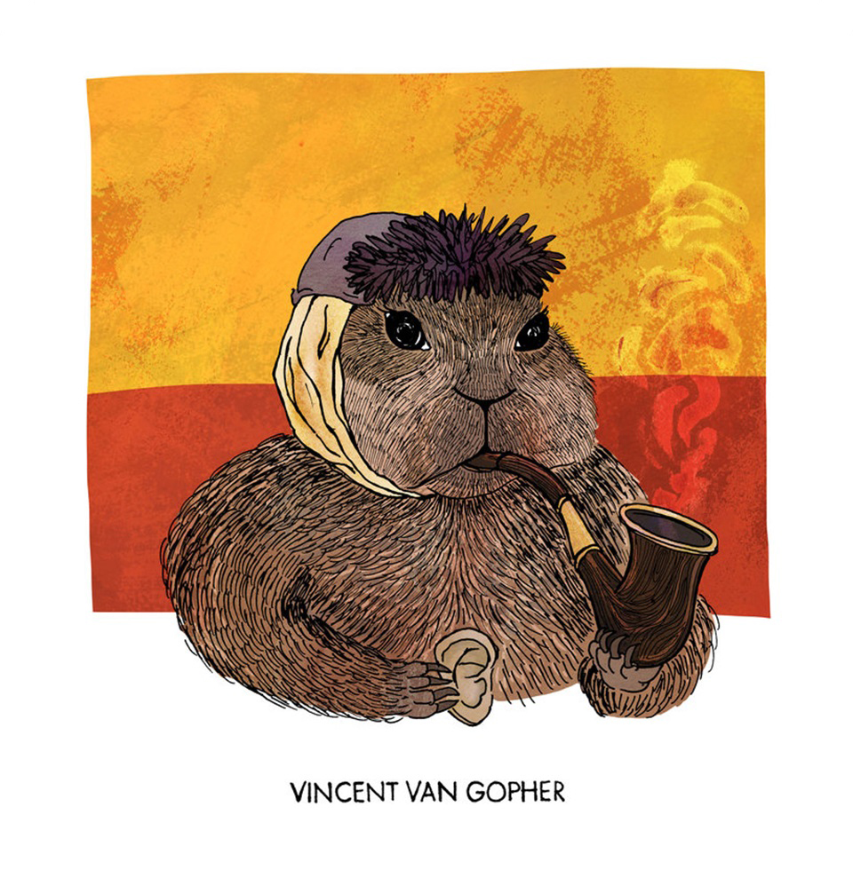 Famous Animal Illustrations with a Dash of Pun