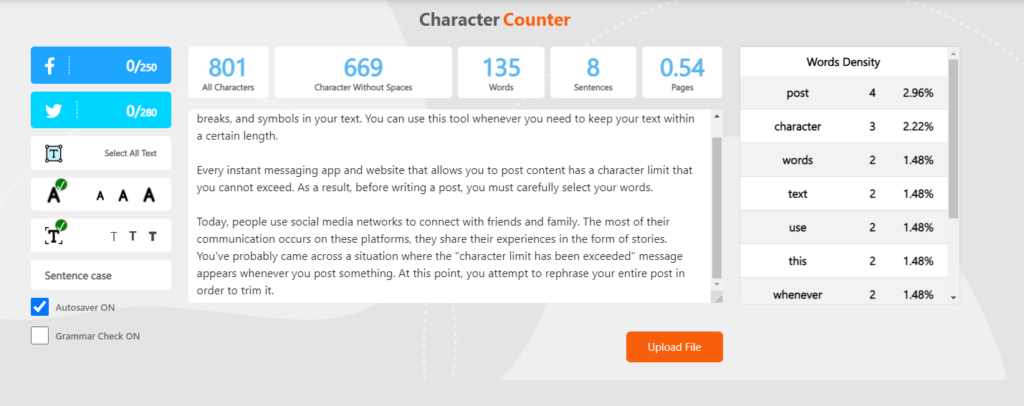 Character Counter for Creative Content