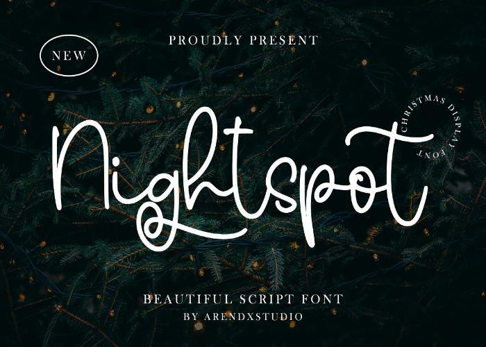 Image of Nightspot Handwritten Font designed by Arendxstudio.