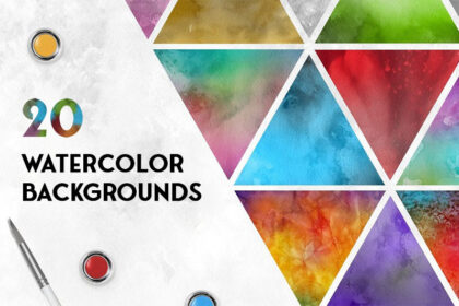 20 watercolor backgrounds feature image