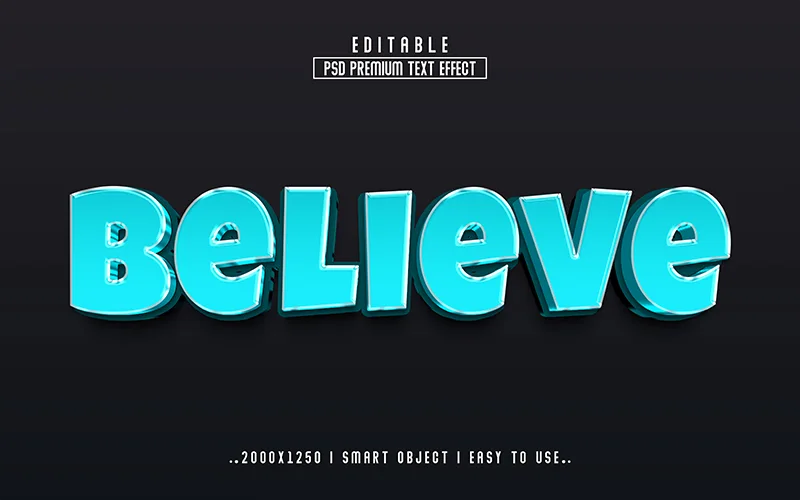 believe text effect