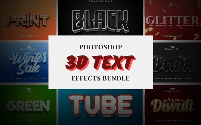 3d text effects bundle feature image