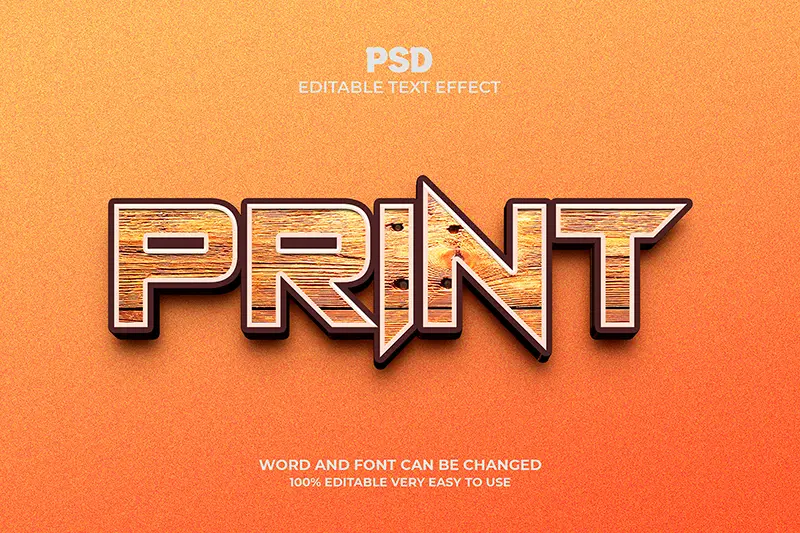 Print 3d text effect