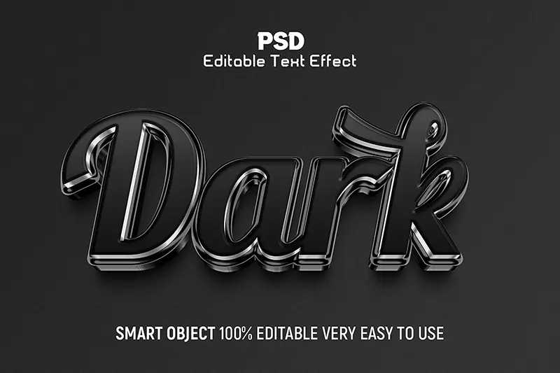 dark text effect