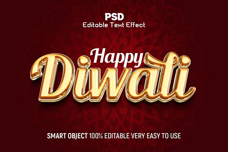 Happy diwali 3d text