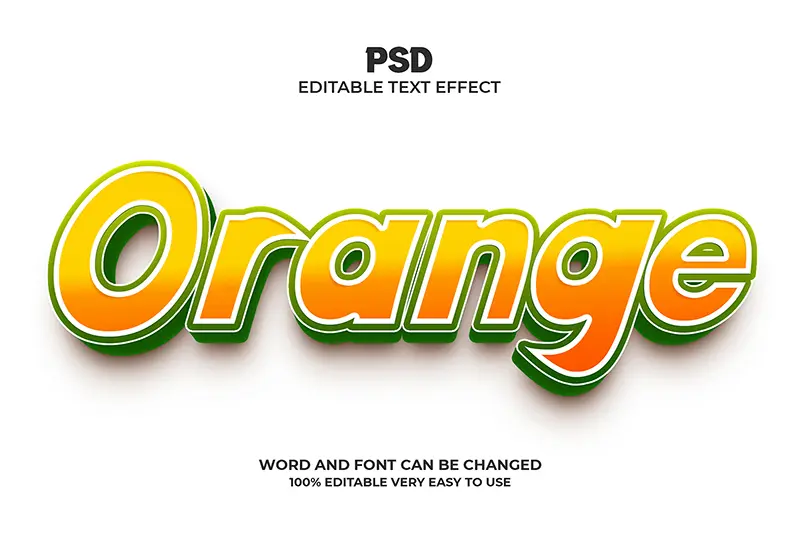 orange text effect