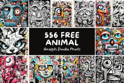 Free Animal Graffiti Doodle Prints Freebie Feature Image