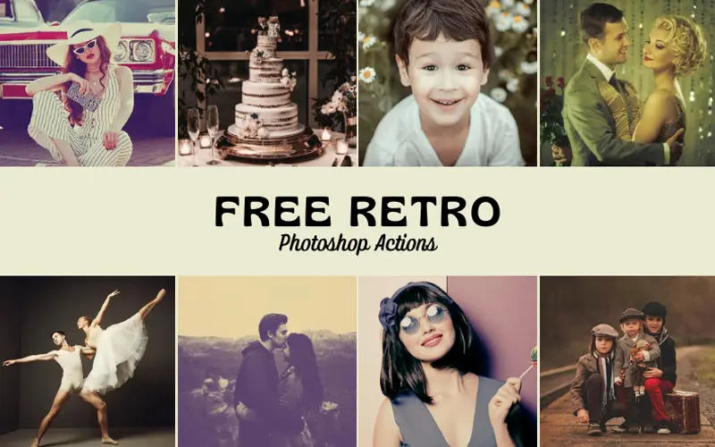 Free Retro Photoshop Actions Bundle Product Image