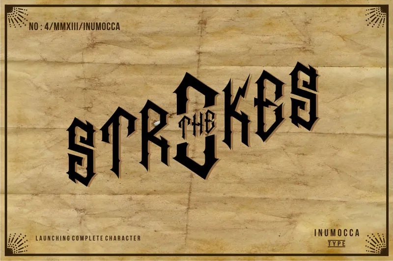 The Strokes Text Written Using The Ancient Font