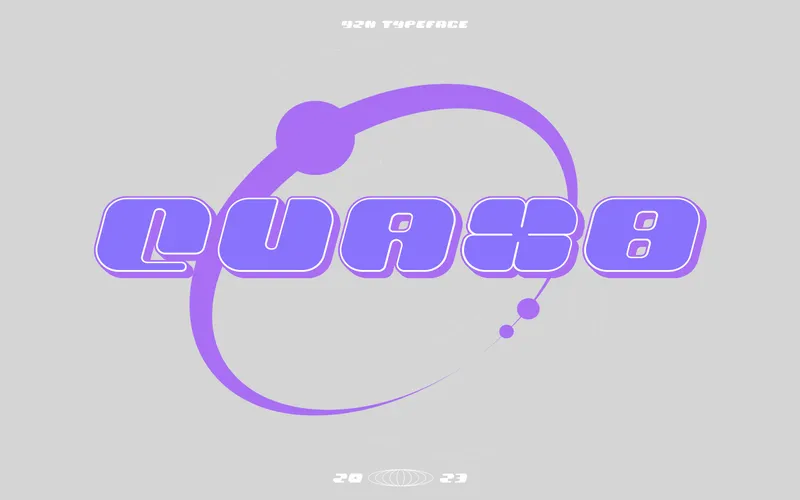 Preview Of Quax8 - Free Y2K Font