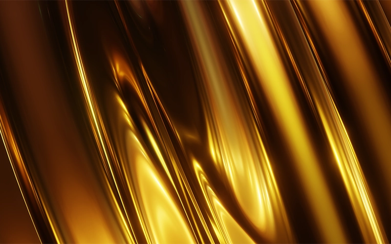 Metallic shimmer background in deep golden hues