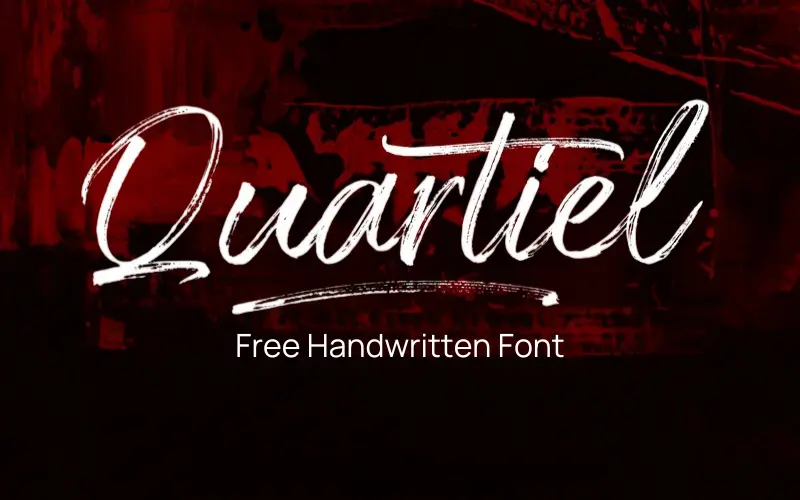 Free Handwritten Font - Quartiel