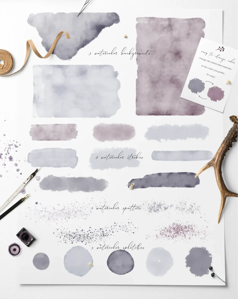 Preview of Watercolor Swatches included in the freebie